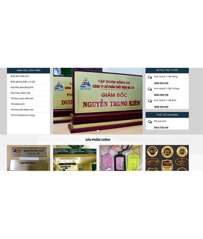 Mẫu web biển chức danh
