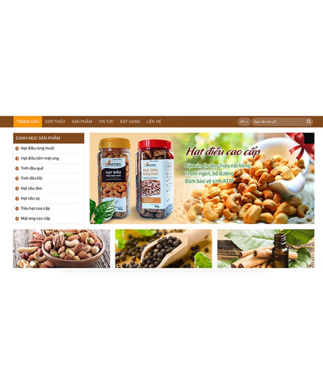 Mẫu web bán hàng hạt điều